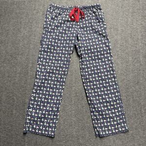 Vineyard Vines Christmas Lounge Sleep Pants Men's Medium Blue Santa Whale Trees